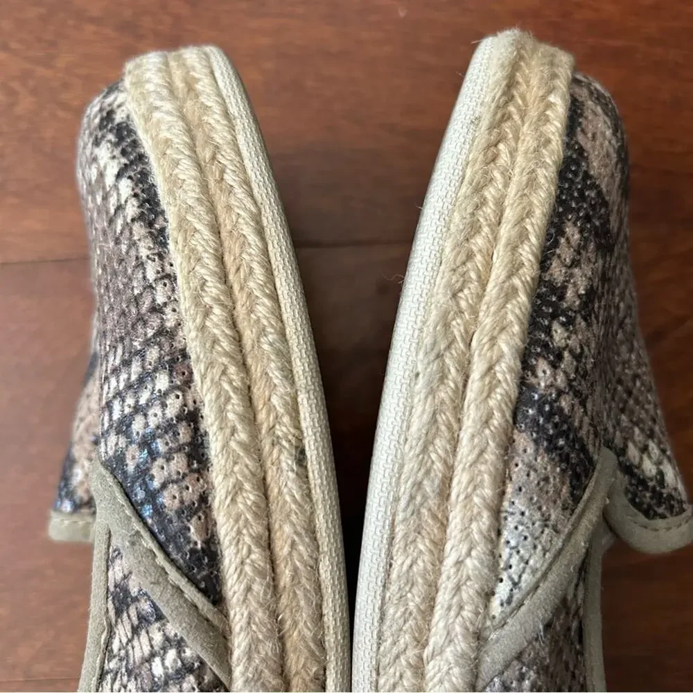 Clarks Azella Major Espadrille Slip-On Loafers, Faux Python Snakeskin, Size 9